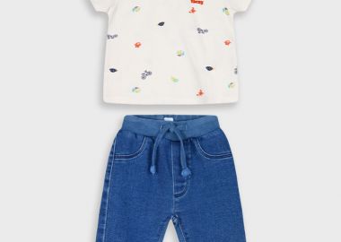 Σετ πόλο και παντελόνι για βρεφικό αγόρι (3 - 24 μηνών) | ΜΠΛΕ ΤΖΗΝ - Energiers - 